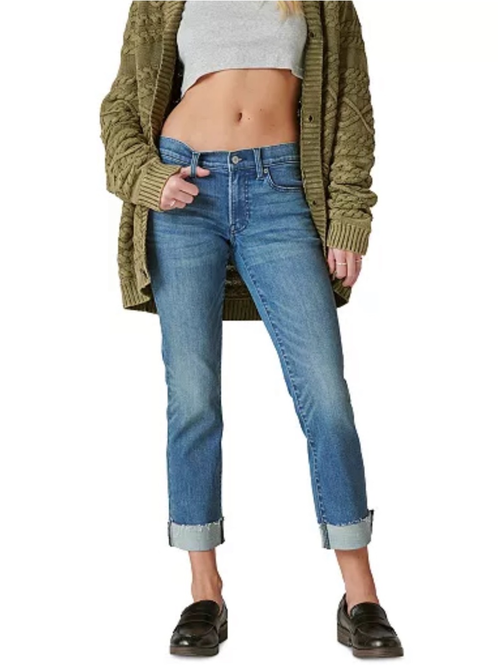Lucky Brand NWOT Women's Mid-Rise Sweet Crop Cuffed Jeans Size 28